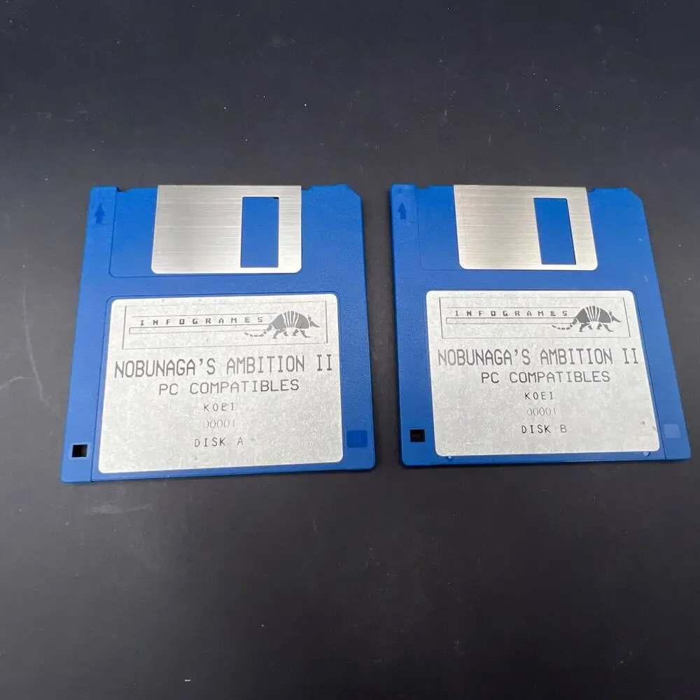 Nobunaga’s Ambition II PC Big Box IBM MS-DOS 1991 Infogrames Complete 3.5 2 Disk